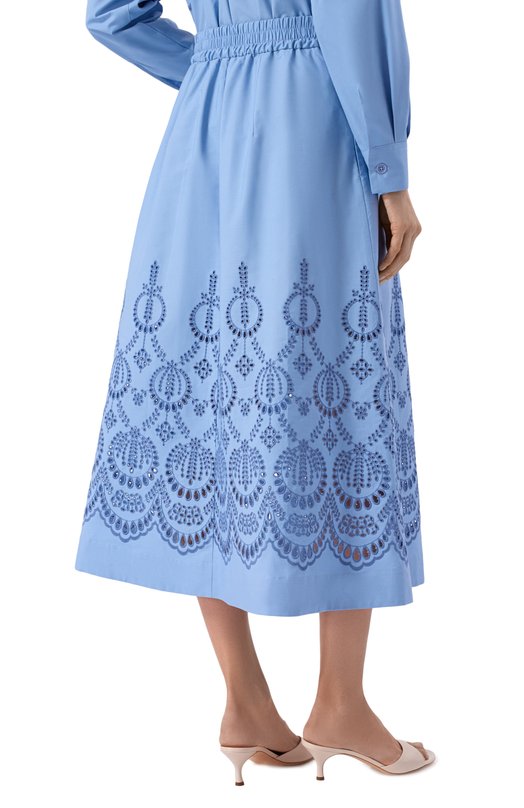 Хлопковая юбка P.A.R.O.S.H. D620494/CANNES Голубой  D620494/CANNES Фото 4