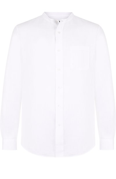 Льняная рубашка с воротником-стойкой GIORGIO ARMANI белого цвета по цене 38800 руб., арт. WSC6QT/WS16C, фото 1 Льняная рубашка с воротником-стойкой GIORGIO ARMANI, арт. WSC6QT/WS16C, фото 1