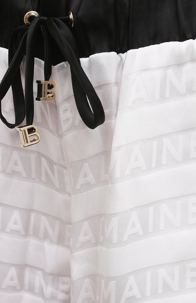 Шелковые шорты BALMAIN черно-белого цвета по цене 59900 руб., арт. BKNA10230, фото 5 Шелковые шорты BALMAIN, арт. BKNA10230, фото 5