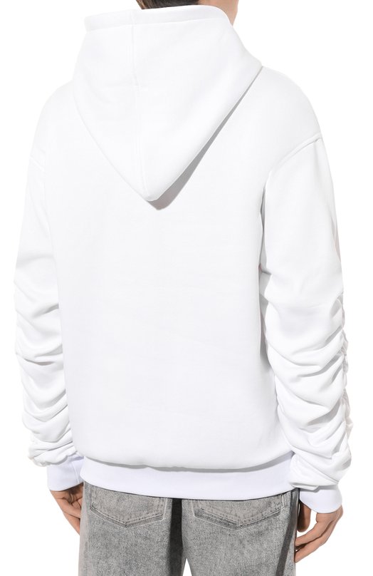 Хлопковое худи CHMPS PARISSE Белый, фото 4