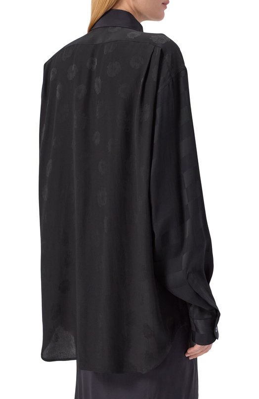 Рубашка из вискозы и шелка Moschino A0235/5535 Чёрный  A0235/5535 Фото 4