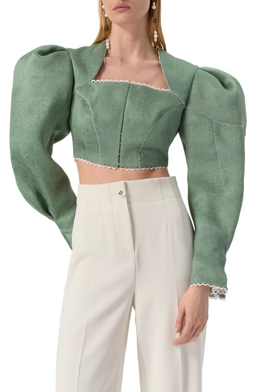 Шелковая блузка Ulyana Sergeenko CMA010SS24P1530Т24 Зелёный  CMA010SS24P1530Т24 Фото 3