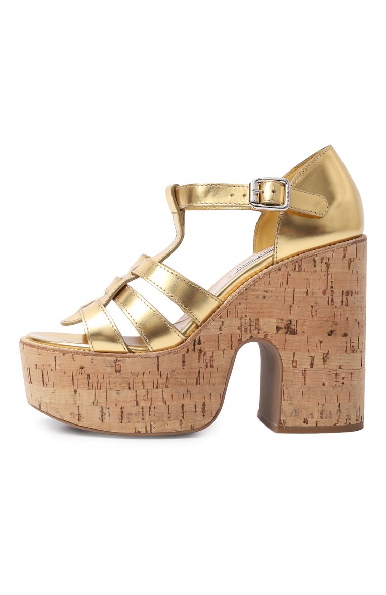 Кожаные босоножки MIU MIU, арт. 5XZ419-3L66-F0056-B125, фото 2