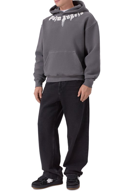 Замшевые кеды Venice Palm Angels PMIA101F25LEA003 Чёрный  PMIA101F25LEA003 Фото 2