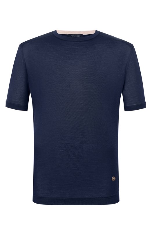 Шелковая футболка Stefano Ricci K919512G10/R25190 Синий K919512G10/R25190