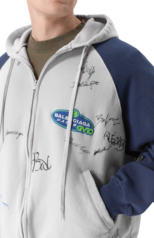 Хлопковая толстовка Balenciaga 850418/TTVE3 Серый  850418/TTVE3 Фото 5