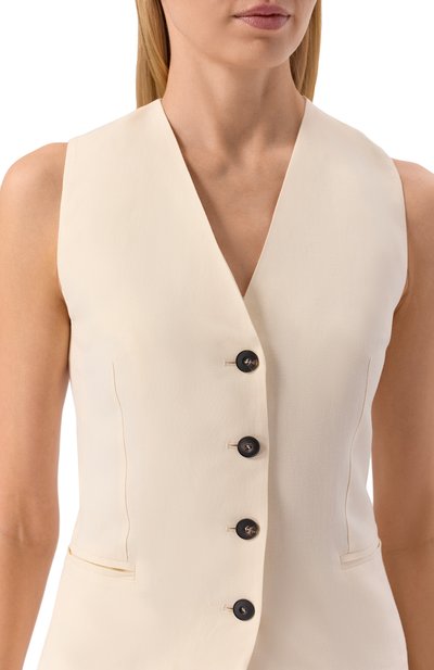 Жилет из вискозы и льна ANTONELLI FIRENZE кремового цвета по цене 69950 руб., арт. N3587Q/935, фото 5 Жилет из вискозы и льна ANTONELLI FIRENZE, арт. N3587Q/935, фото 5