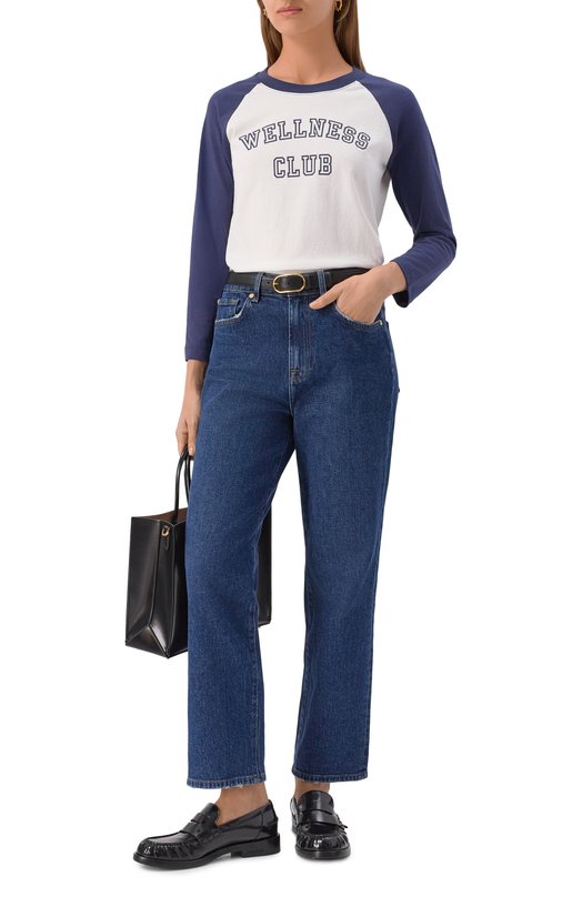 Хлопковый лонгслив Sporty and Rich T0046620010BL107 Белый  T0046620010BL107 Фото 2