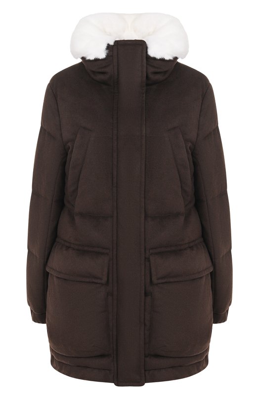 Кашемировый пуховик Kiton D58609K0583G01 Коричневый D58609K0583G01