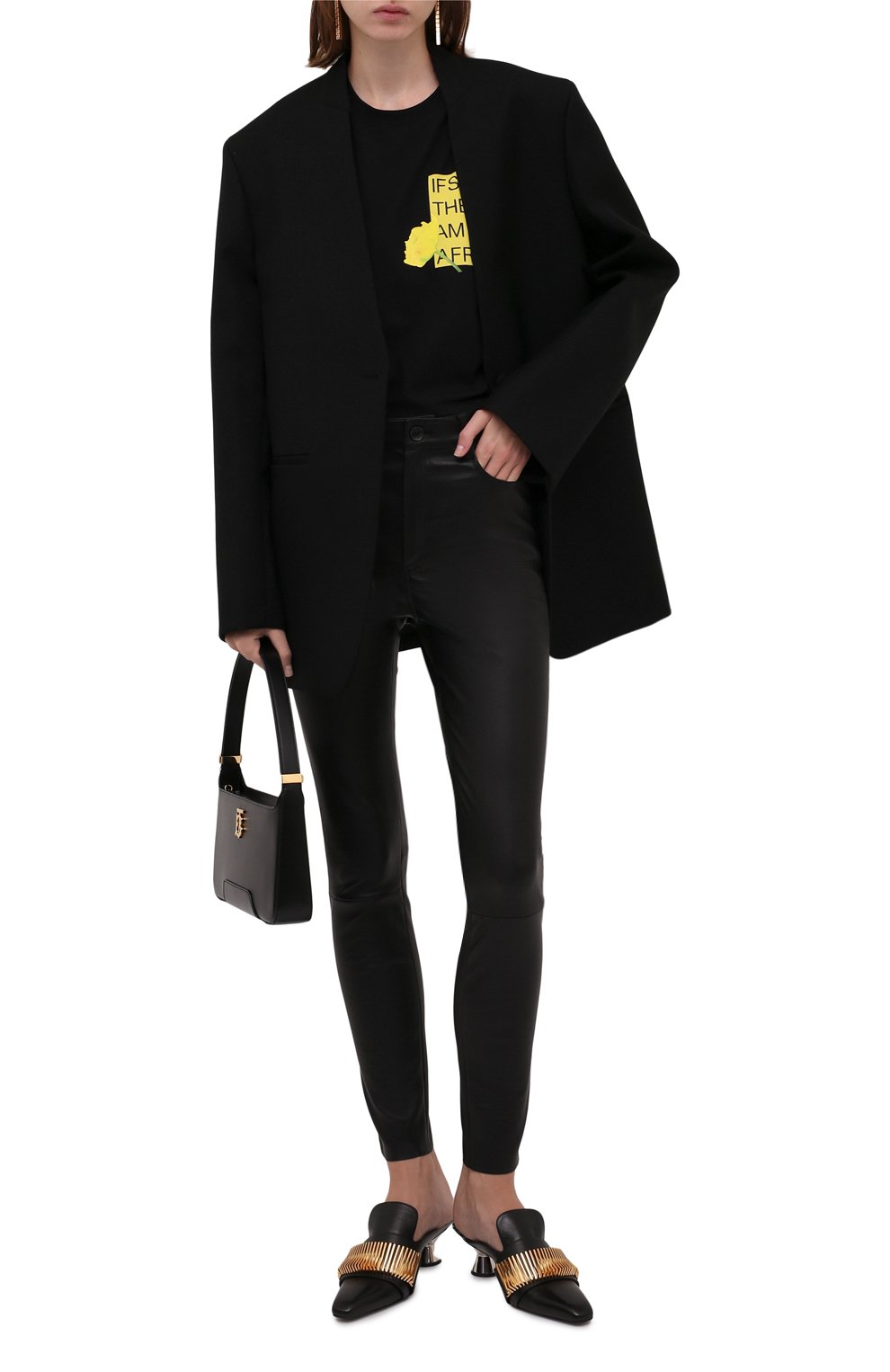 Хлопковая футболка MSGM черного цвета по цене 17600 руб., арт. 3142MDM193 217798, фото 2 Хлопковая футболка MSGM, арт. 3142MDM193 217798, фото 2