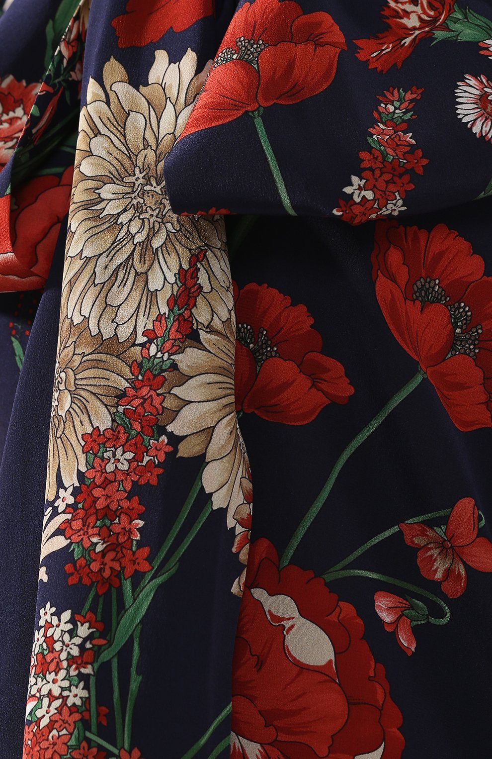 Шелковая блуза с принтом и воротником аскот GUCCI, арт. 467085/ZLP91, фото 5