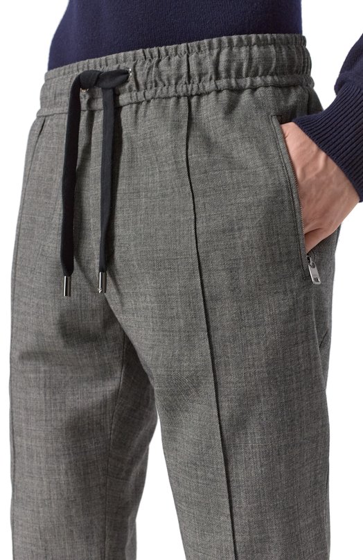 Брюки из шерсти и хлопка Dolce & Gabbana GYACET/GI585 Серый  GYACET/GI585 Фото 5