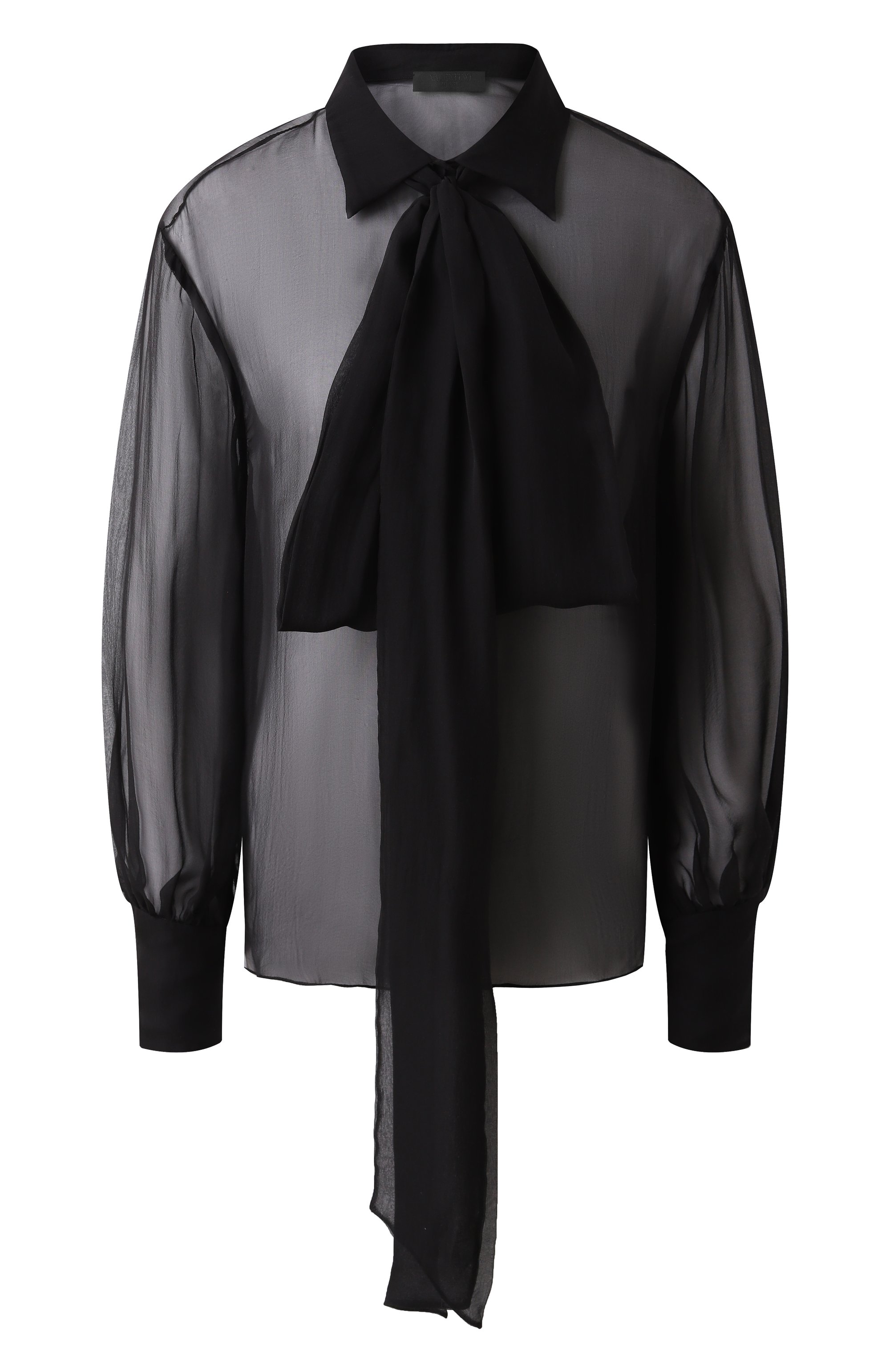 Шелковая блузка VALENTINO черного цвета по цене 199500 руб., арт. 5B0AB6T02UP, фото 1 Шелковая блузка VALENTINO, арт. 5B0AB6T02UP, фото 1