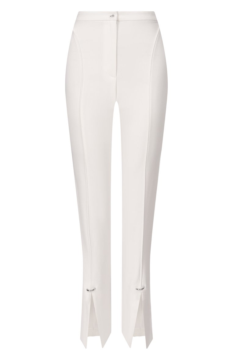 Женские брюки из вискозы MUGLER молочного цвета, арт. 25P1PA0440470 | Фото 1 (Материал внешний: Вискоза; Силуэт Ж (брюки и джинсы): Расклешенные; Кросс-КТ: костюм; Случай: Формальный; Женское Кросс-КТ: Брюки-одежда; Стили: Классический; Длина (брюки, джинсы): Стандартные)