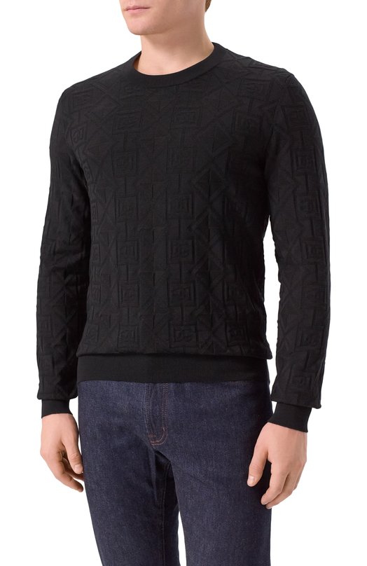 Джемпер из шерсти и шелка Dolce & Gabbana GXX02T/JGMAC Чёрный  GXX02T/JGMAC Фото 3