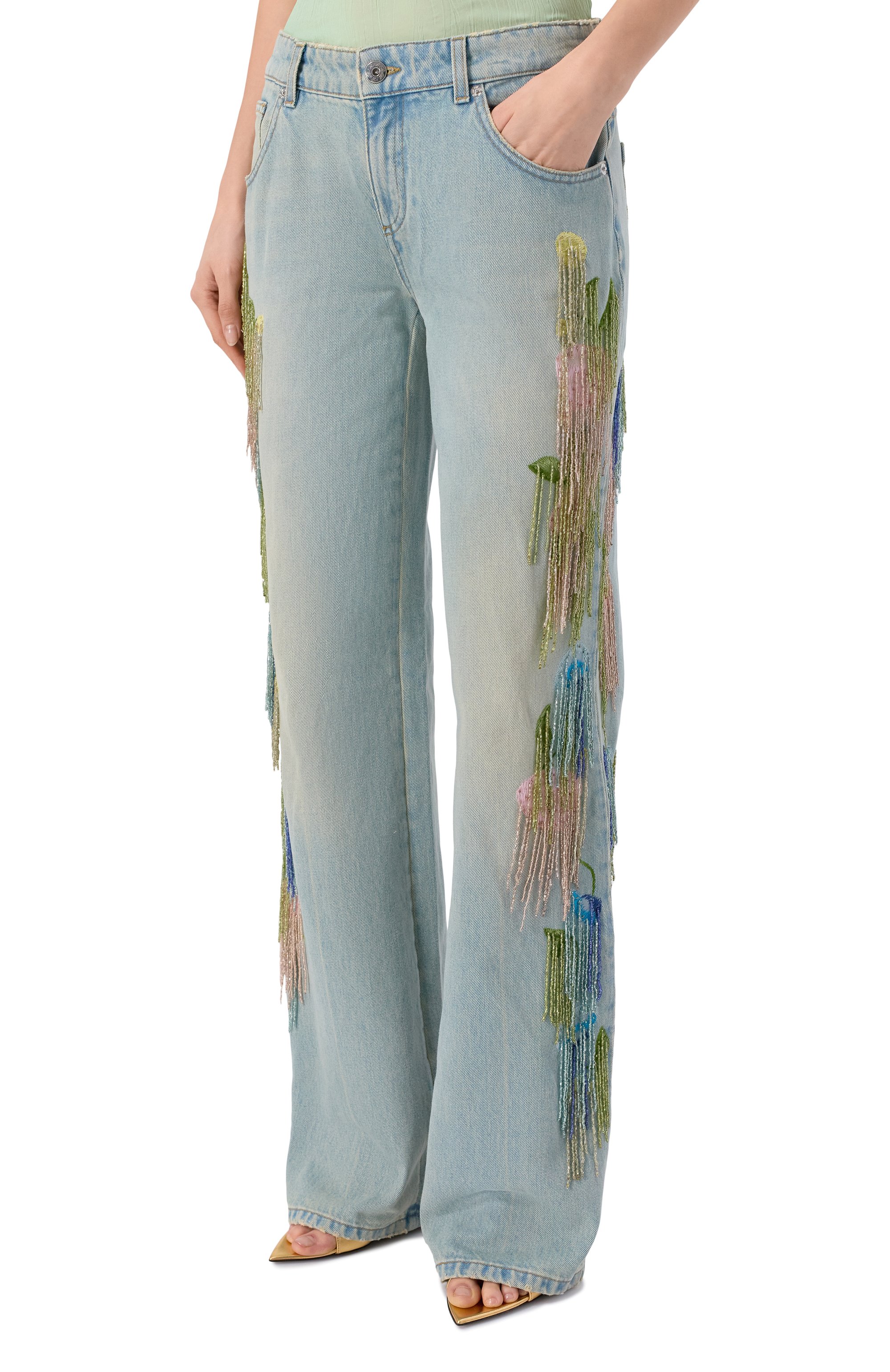Джинсы BLUMARINE голубого цвета по цене 148000 руб., арт. 4J176A, фото 3 Джинсы BLUMARINE, арт. 4J176A, фото 3