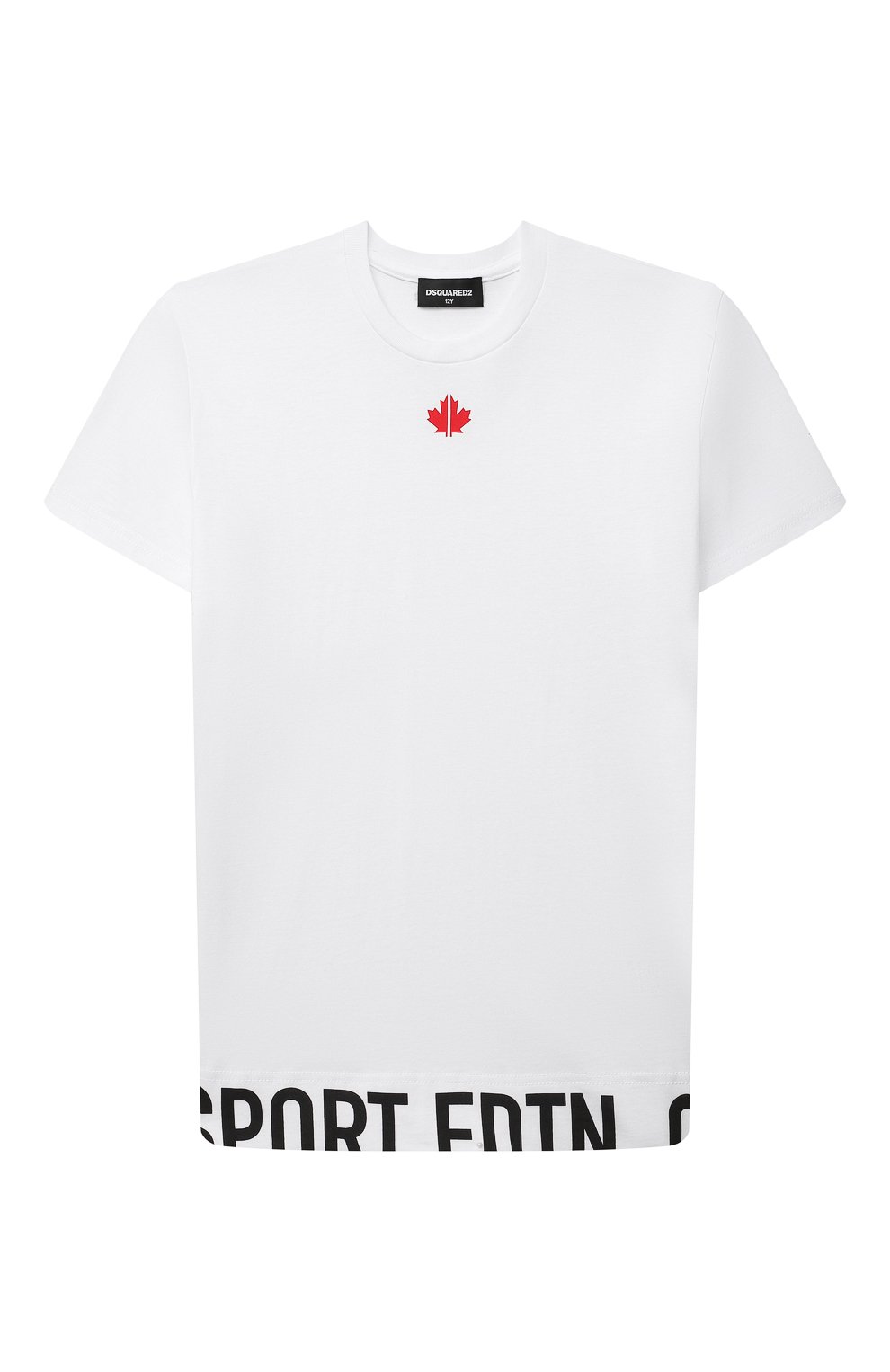 Хлопковая футболка DSQUARED2 белого цвета по цене 9950 руб., арт. DQ0666-D004G, фото 1 Хлопковая футболка DSQUARED2, арт. DQ0666-D004G, фото 1