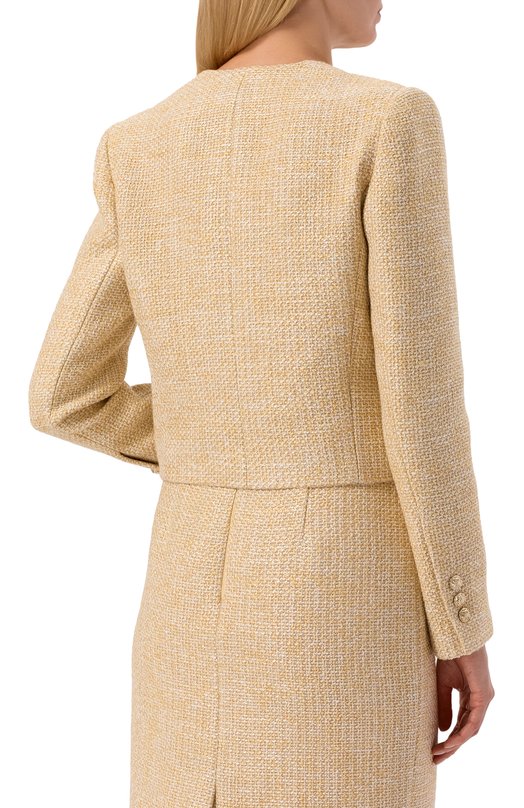 Твидовый жакет Elie Saab J0248/TWC01 Бежевый  J0248/TWC01 Фото 4