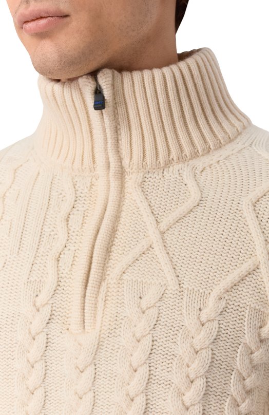 Кашемировый свитер Kiton UMM071702 Кремовый  UMM071702 Фото 5