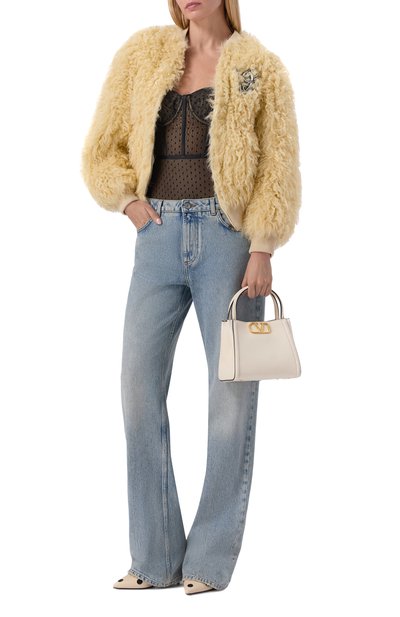 Женский бомбер из овчины VALENTINO, арт. 8B3NB06V/9VD