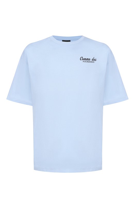 Хлопковая футболка Comme des Fuckdown CFABM01929 Голубой CFABM01929
