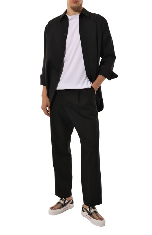 Хлопковые слипоны Burberry 8056762 Коричневый  8056762 Фото 2