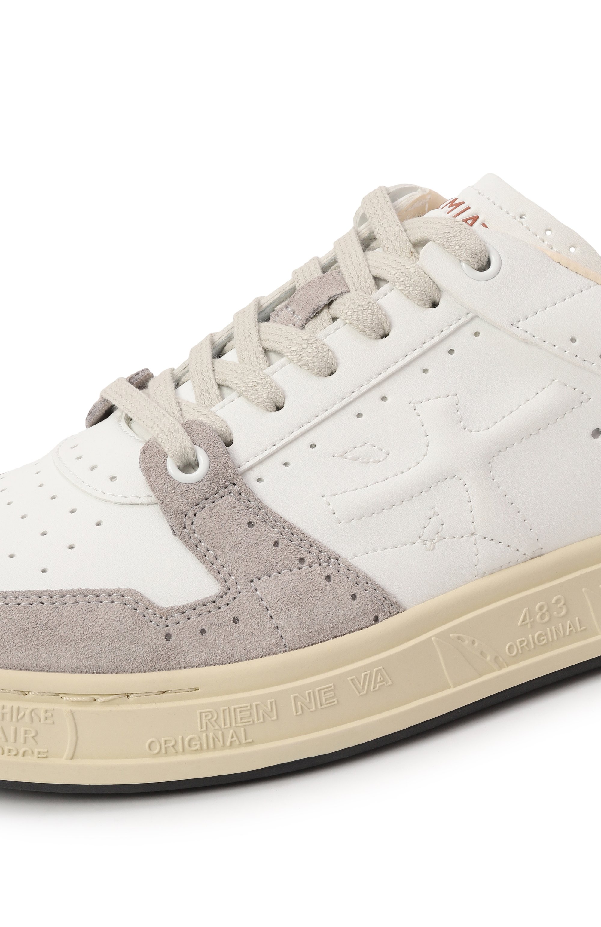 Комбинированные кеды quinn PREMIATA белого цвета по цене 31500 руб., арт. QUINN/VAR 7322, фото 7 Комбинированные кеды quinn PREMIATA, арт. QUINN/VAR 7322, фото 7