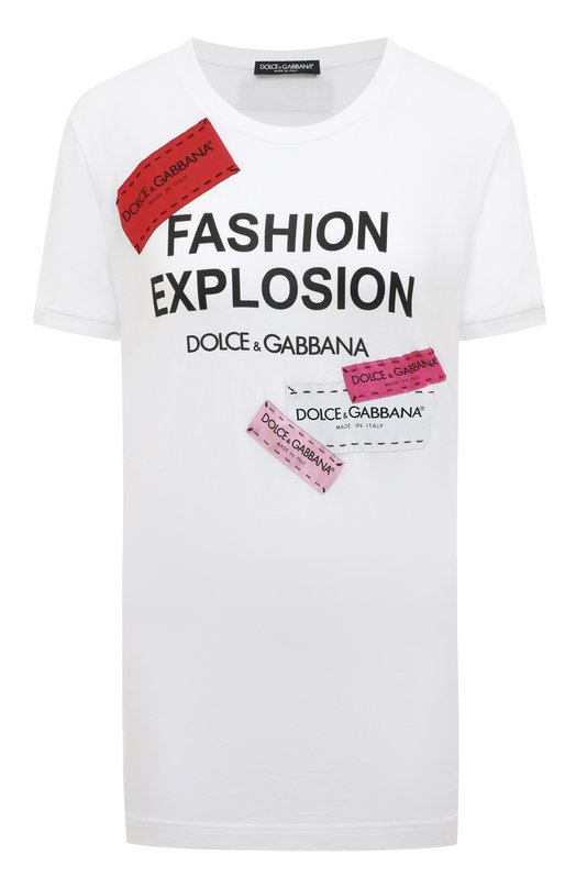 Хлопковая футболка Dolce & Gabbana F8K74Z/G7RYQ/0UTLET AW22-23 Белый F8K74Z/G7RYQ/0UTLET AW22-23