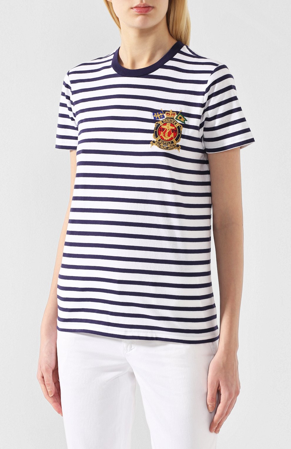 Хлопковая футболка POLO RALPH LAUREN белого цвета по цене 5880 руб., арт. 211732284, фото 3 Хлопковая футболка POLO RALPH LAUREN, арт. 211732284, фото 3