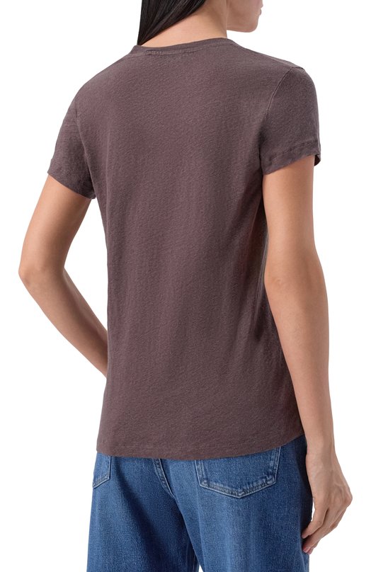 Льняная футболка Iro WP19R0DE0 Коричневый  WP19R0DE0 Фото 4
