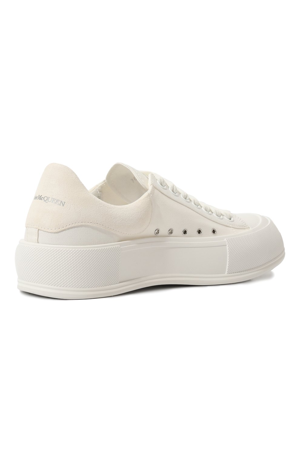 Мужские белые текстильные кеды deck plimsoll ALEXANDER MCQUEEN
