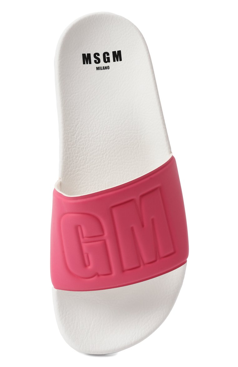Женские шлепанцы MSGM розового цвета, арт. 3841MDS209/864 | Фото 6 (Драгоценные камни: Проставлено; Подошва: Платформа; Материал внешний: Экокожа; Материал сплава: Проставлено)