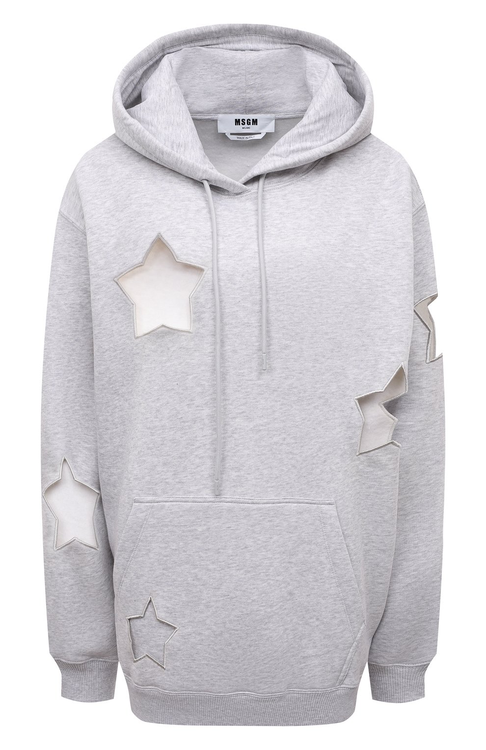Хлопковое худи MSGM светло-серого цвета по цене 47150 руб., арт. 3342MDM261 227997, фото 1 Хлопковое худи MSGM, арт. 3342MDM261 227997, фото 1