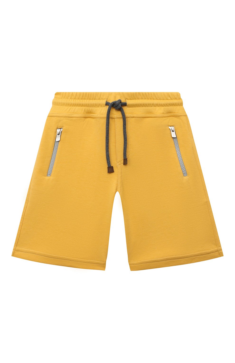 Хлопковые шорты BRUNELLO CUCINELLI желтого цвета по цене 33500 руб., арт. B0T35E392C, фото 1 Хлопковые шорты BRUNELLO CUCINELLI, арт. B0T35E392C, фото 1