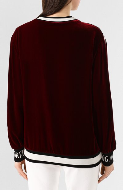 Бархатный свитшот DOLCE & GABBANA бордового цвета по цене 156500 руб., арт. F9G39T/G7VDM, фото 4 Бархатный свитшот DOLCE & GABBANA, арт. F9G39T/G7VDM, фото 4