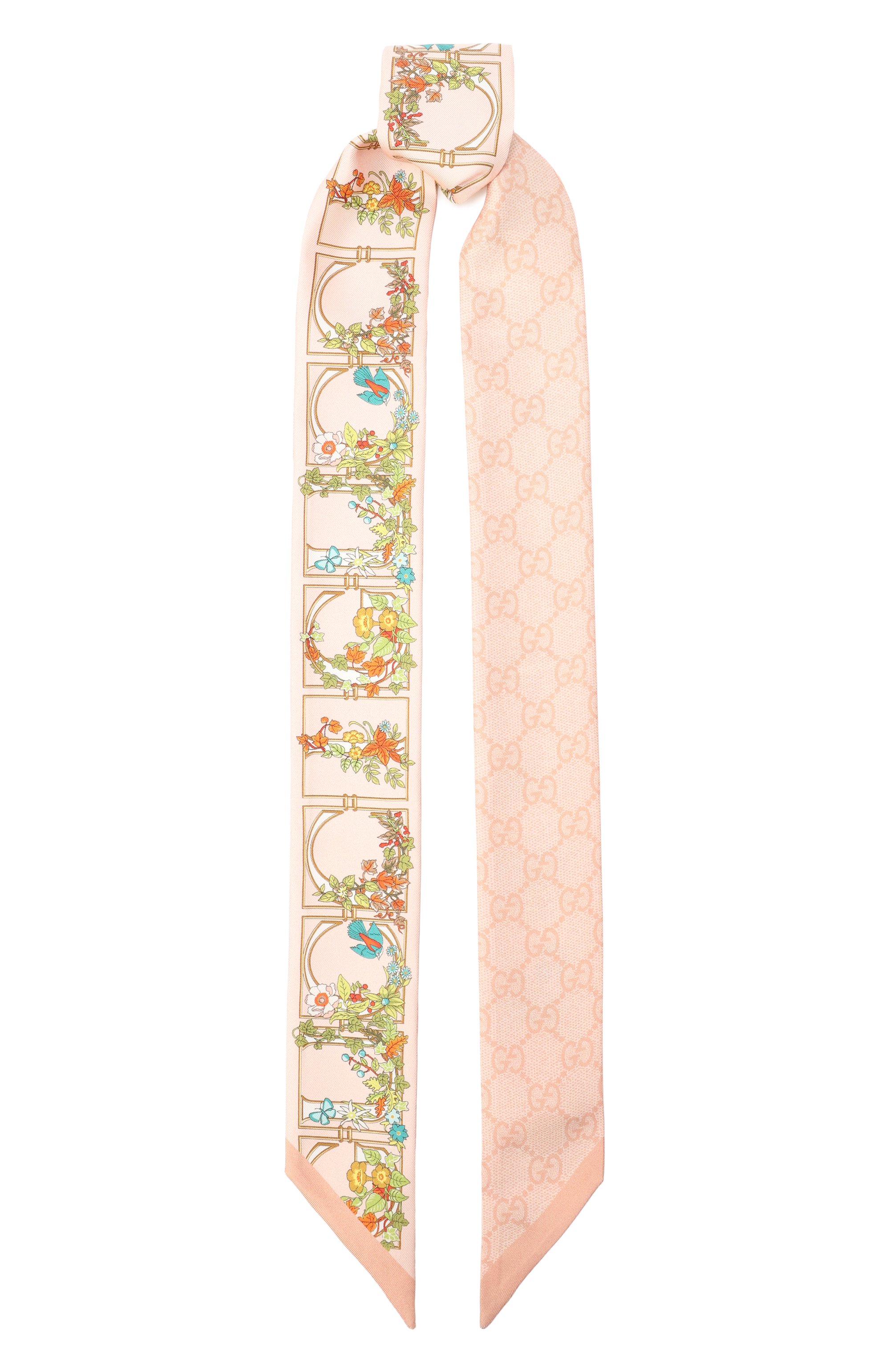 Шелковый шарф-твилли GUCCI светло-розового цвета по цене 34650 руб., арт. 777352/3G001, фото 1 Шелковый шарф-твилли GUCCI, арт. 777352/3G001, фото 1