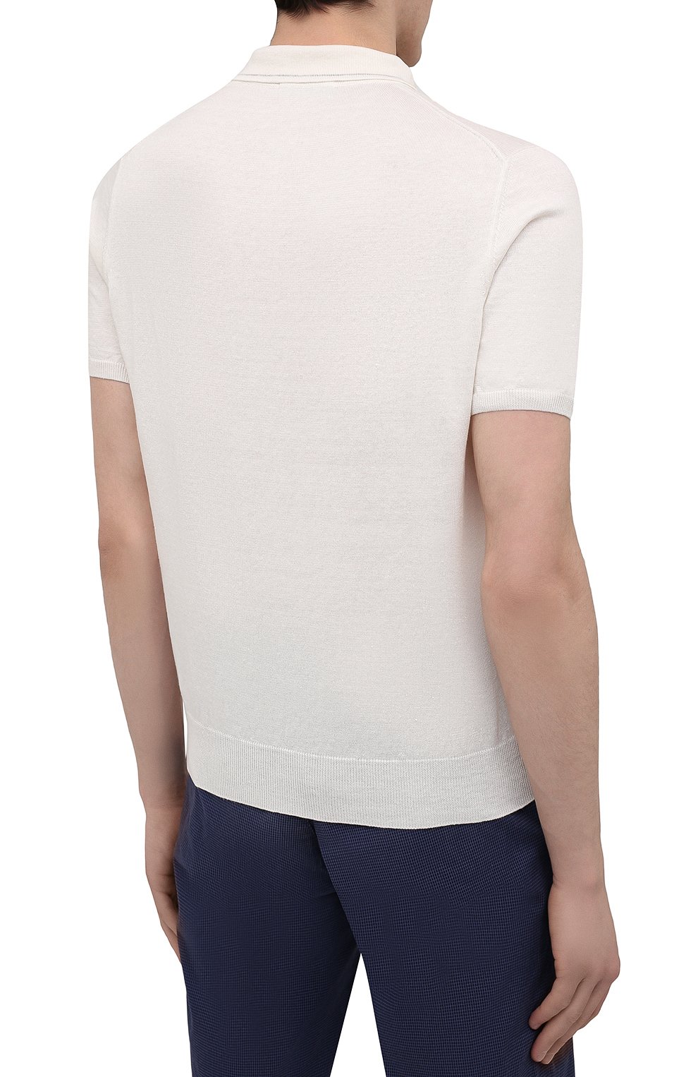 Поло изо льна и хлопка FIORONI белого цвета по цене 43950 руб., арт. MK20701C1, фото 4 Поло изо льна и хлопка FIORONI, арт. MK20701C1, фото 4