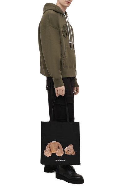 Текстильная сумка-шопер PALM ANGELS черного цвета по цене 34150 руб., арт. PMNP001S21FAB0011060, фото 2 Текстильная сумка-шопер PALM ANGELS, арт. PMNP001S21FAB0011060, фото 2