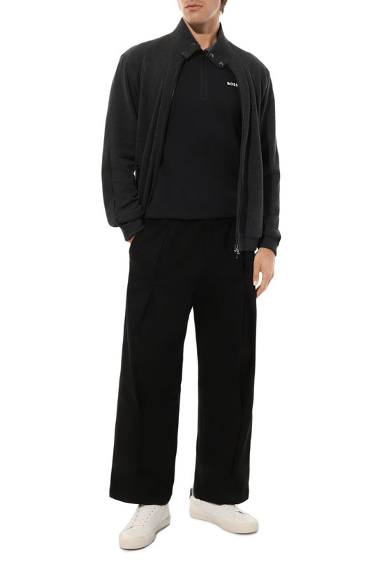 Хлопковое поло BOSS Green Синий, фото 2