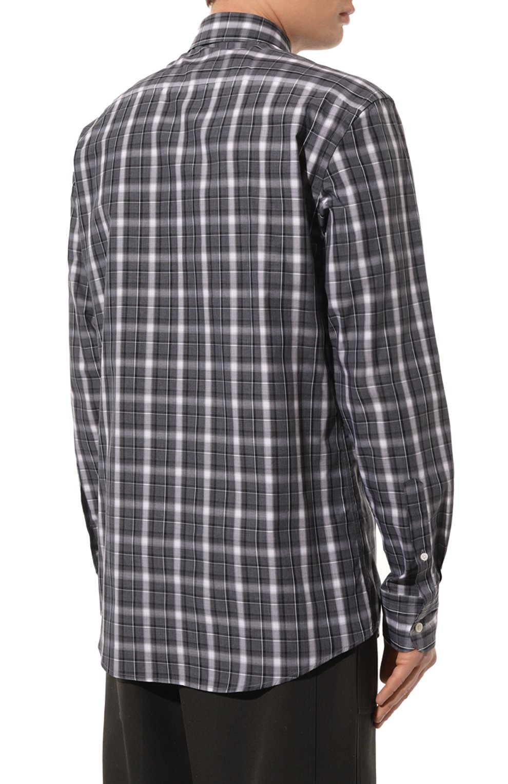 Хлопковая рубашка ZEGNA темно-серого цвета по цене 49150 руб., арт. UCX03A6/SRF5, фото 4 Хлопковая рубашка ZEGNA, арт. UCX03A6/SRF5, фото 4