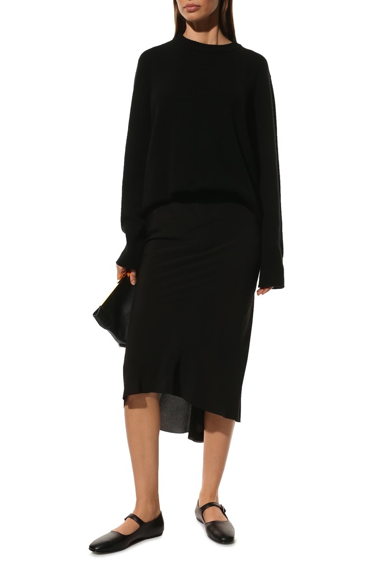 Женская юбка RICK OWENS черного цвета, арт. RP01B4343/CC | Фото 2 (Материал внешний: Синтетический материал, Шелк; Длина Ж (юбки, платья, шорты): Миди; Женское Кросс-КТ: Юбка-одежда; Стили: Кэжуэл; Региональные ограничения белый список (Axapta Mercury): Не проставлено)