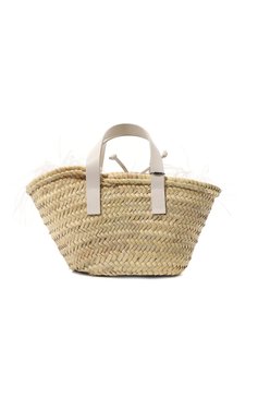 Женский сумка L'ALINGI белого цвета, арт. FEATHER BASKET/RATTAN | Фото 6 (Сумки-технические: Сумки-шопперы; Материал сплава: Проставлено; Материал: Растительное волокно; Драгоценные камни: Проставлено; Размер: large)