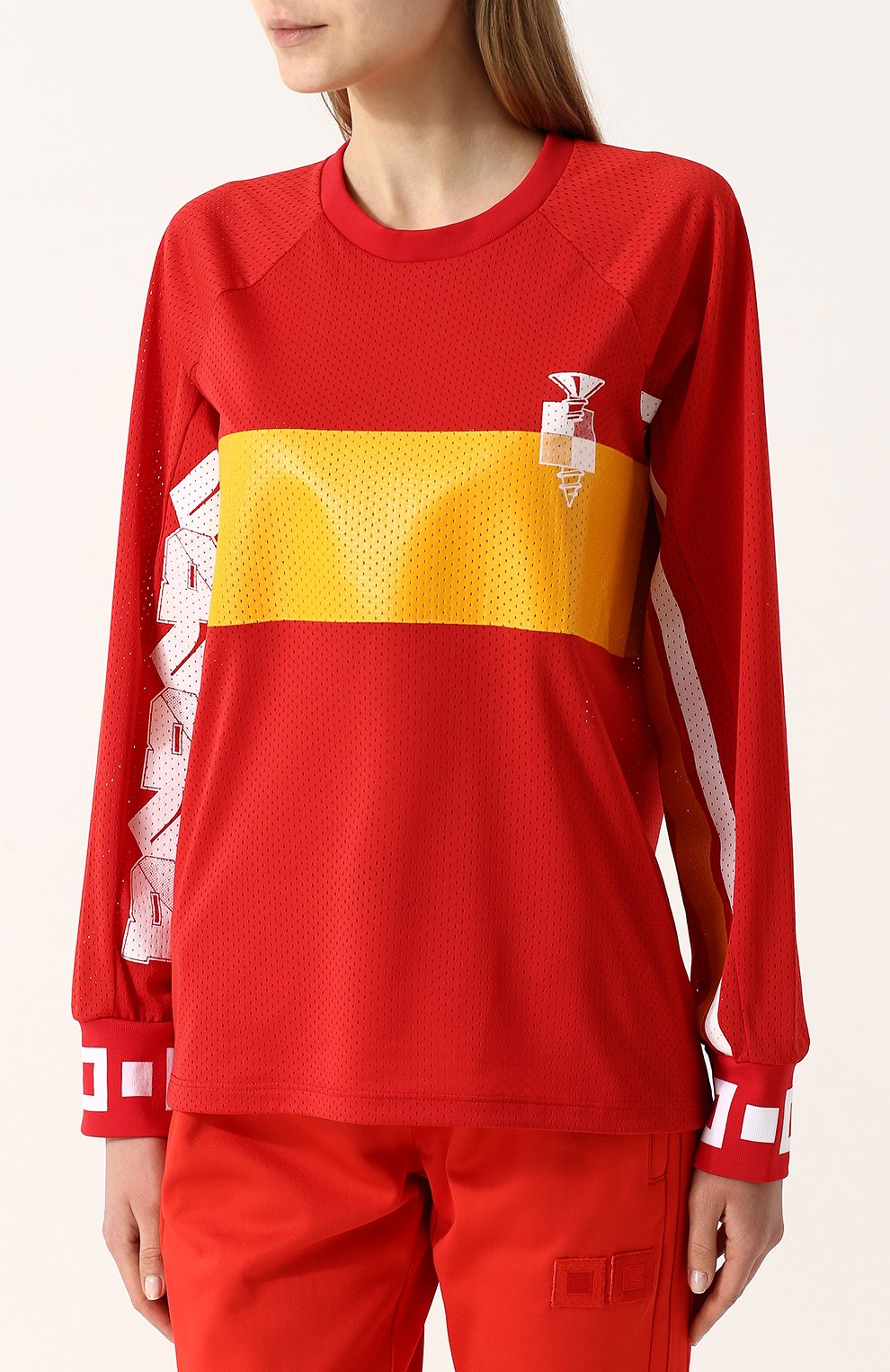 Пуловер с перфорированием и принтом PROENZA SCHOULER, арт. WL181495-JYP36, фото 3