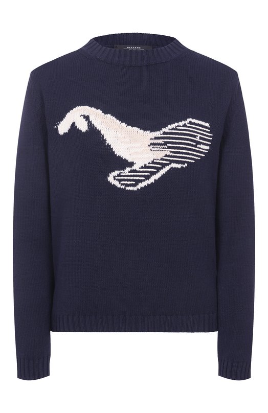 Хлопковый свитер Weekend Max Mara NESP0LA Синий NESP0LA