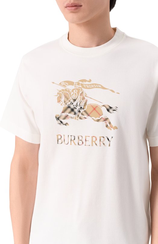 Хлопковая футболка Burberry 8119014 Белый  8119014 Фото 5