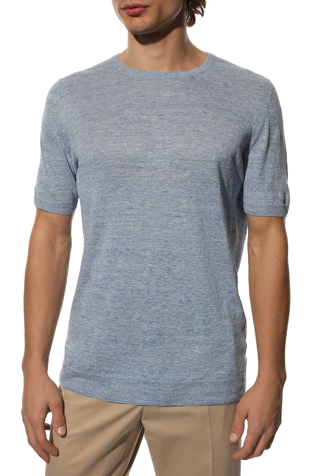 Льняной джемпер GRAN SASSO серо-голубого цвета по цене 19950 руб., арт. 57177/24801, фото 3 Льняной джемпер GRAN SASSO, арт. 57177/24801, фото 3