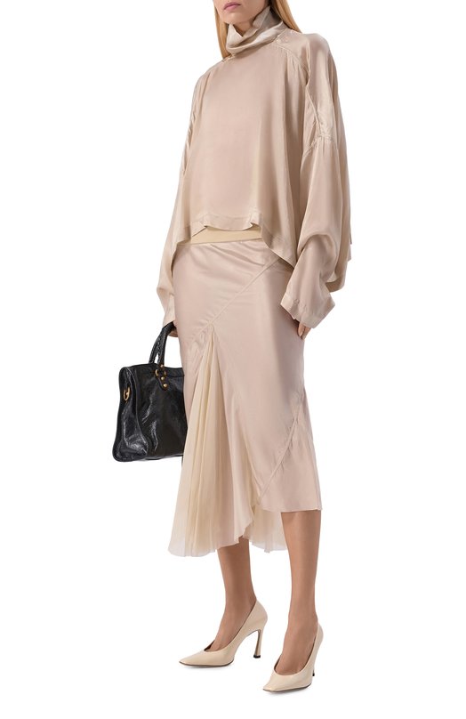 Атласная блузка Rick Owens RP01F6216/N Бежевый  RP01F6216/N Фото 2