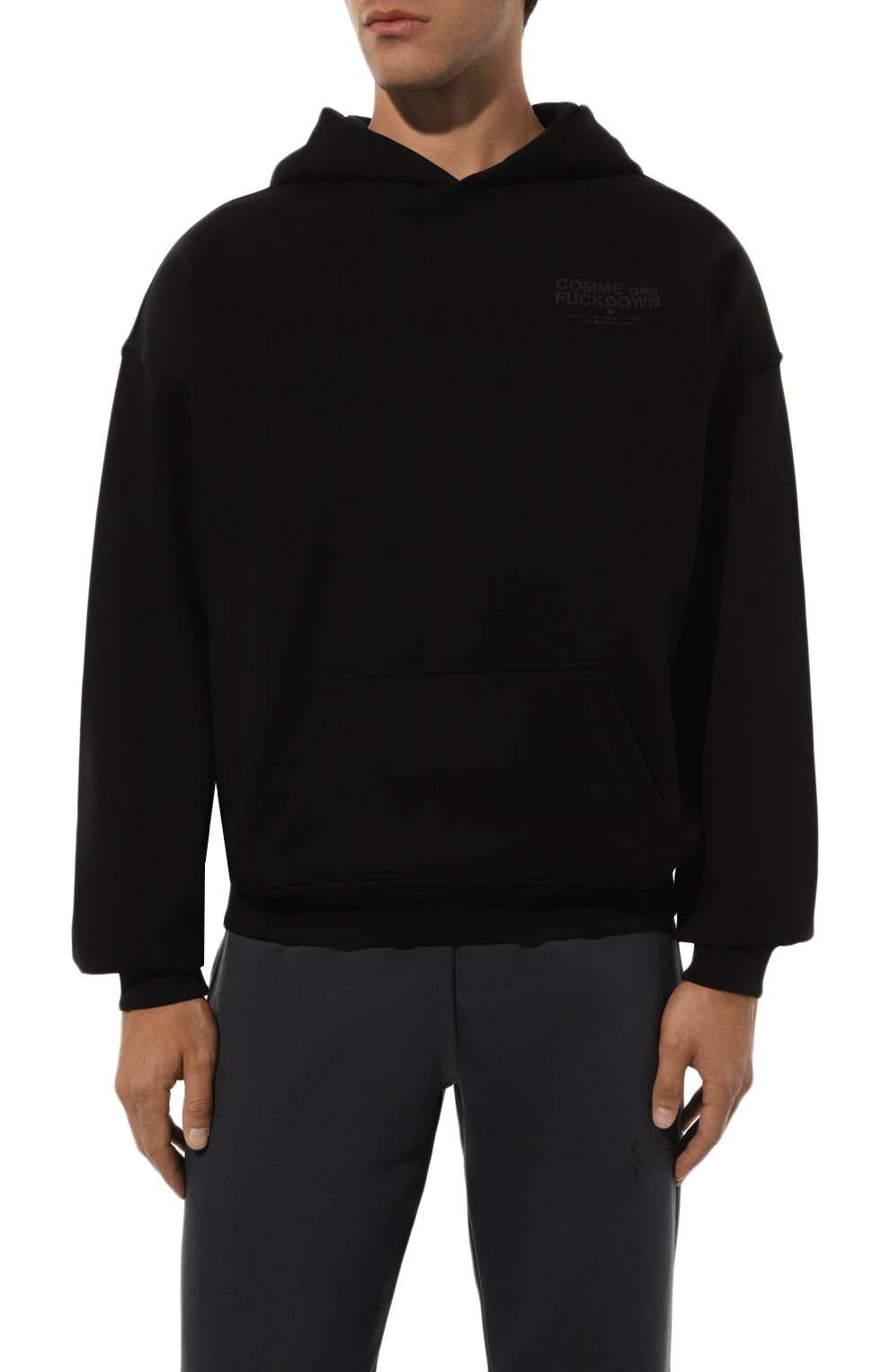 Хлопковое худи COMME DES FUCKDOWN черного цвета по цене 13250 руб., арт. CFABM01325, фото 3 Хлопковое худи COMME DES FUCKDOWN, арт. CFABM01325, фото 3