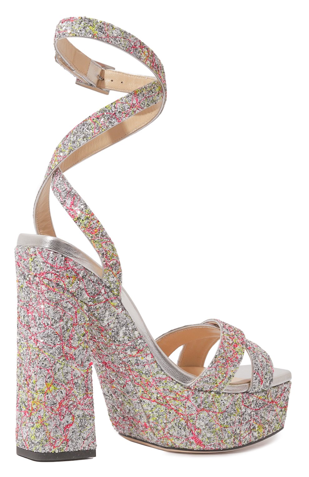 Текстильные босоножки gaia 140 JIMMY CHOO, арт. GAIA 140/AKW, фото 5