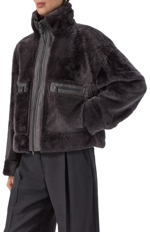 Дубленка из овчины Brunello Cucinelli MPMRA7775P Серый  MPMRA7775P Фото 3